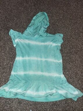 Ingear Girls Teal and White Hooded Swim Coverup
